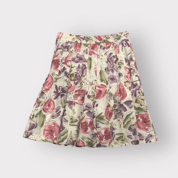 Vintage 1980s Toni Garment For C.C Magic, Pastel, Floral, Pleated, Skirt - Picture 7 of 8